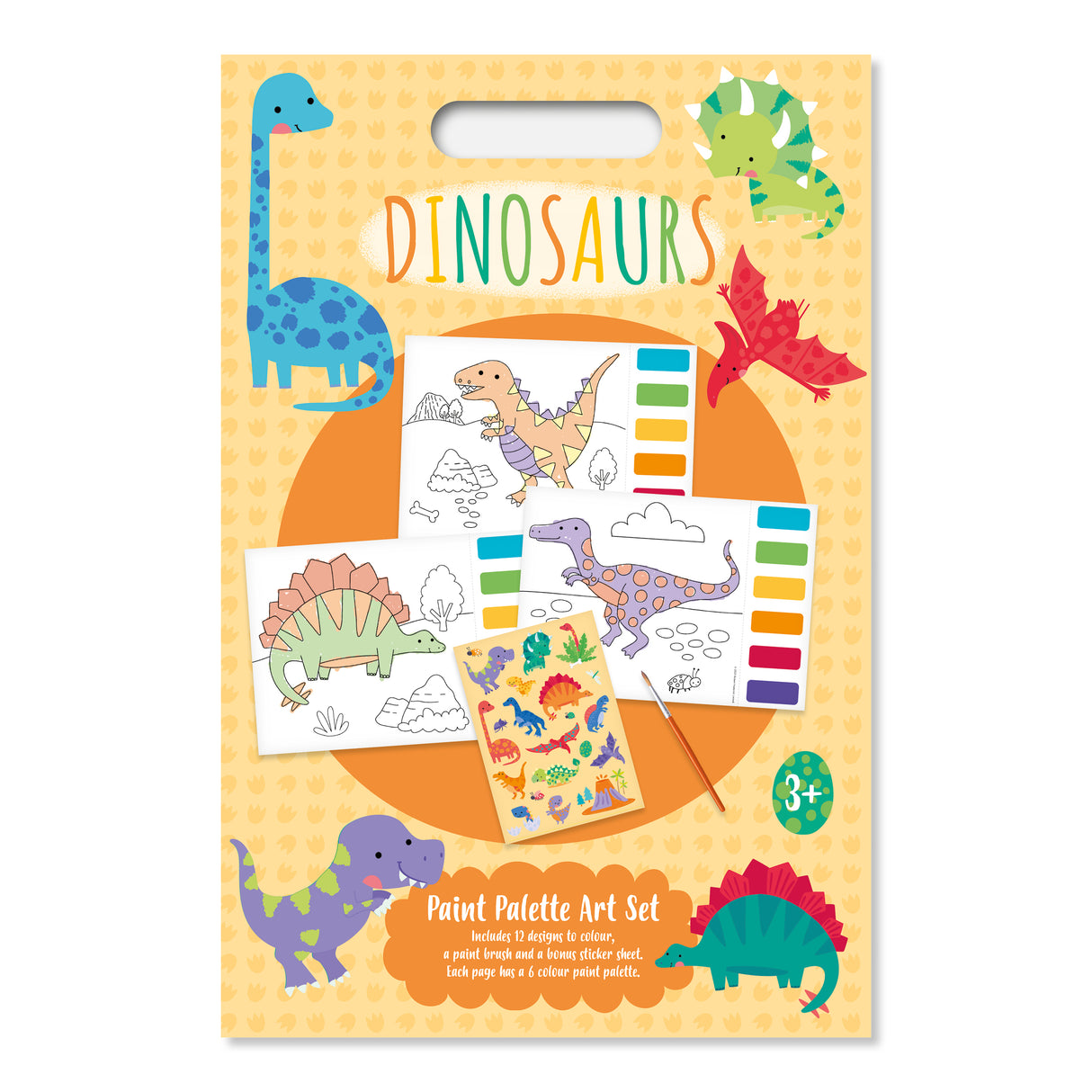 Dinosaurs Paint Palette Art Set - For Ages 3 to 8 Years - Just Add Water