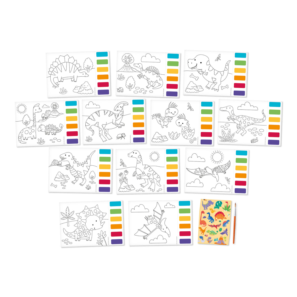 Dinosaurs Paint Palette Art Set - For Ages 3 to 8 Years - Just Add Water