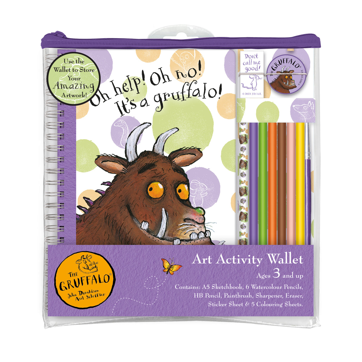 The Gruffalo Children's Art Activity Wallet - With Sketchbook, Pencils and Stickers