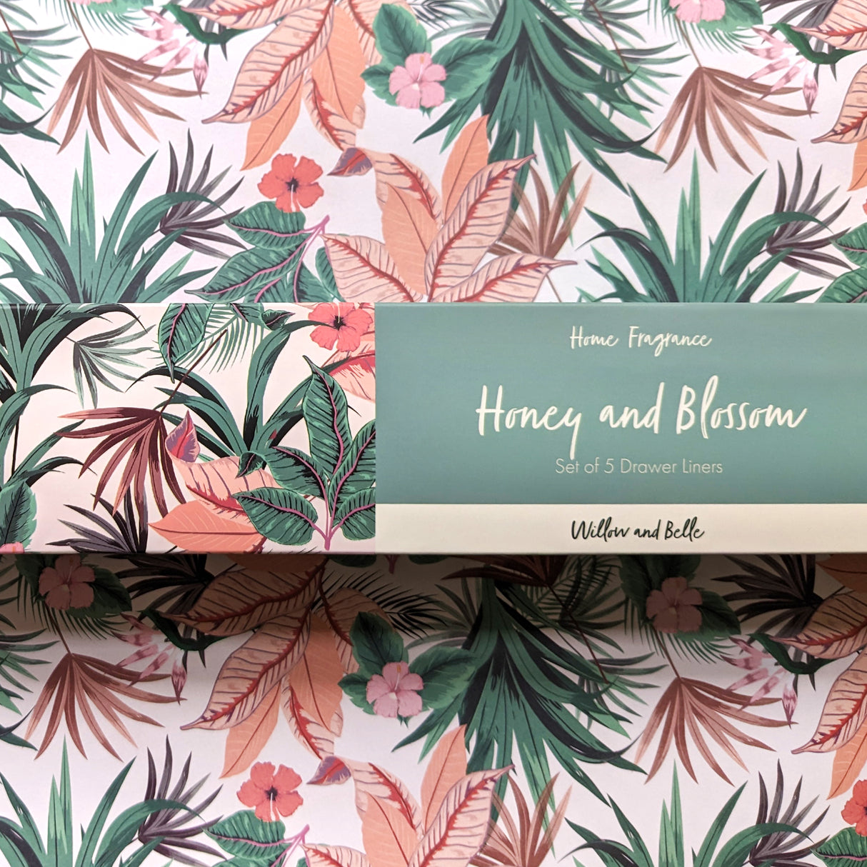 Scented Drawer Liner - Set of 5 Honey & Blossom - Tropical Design