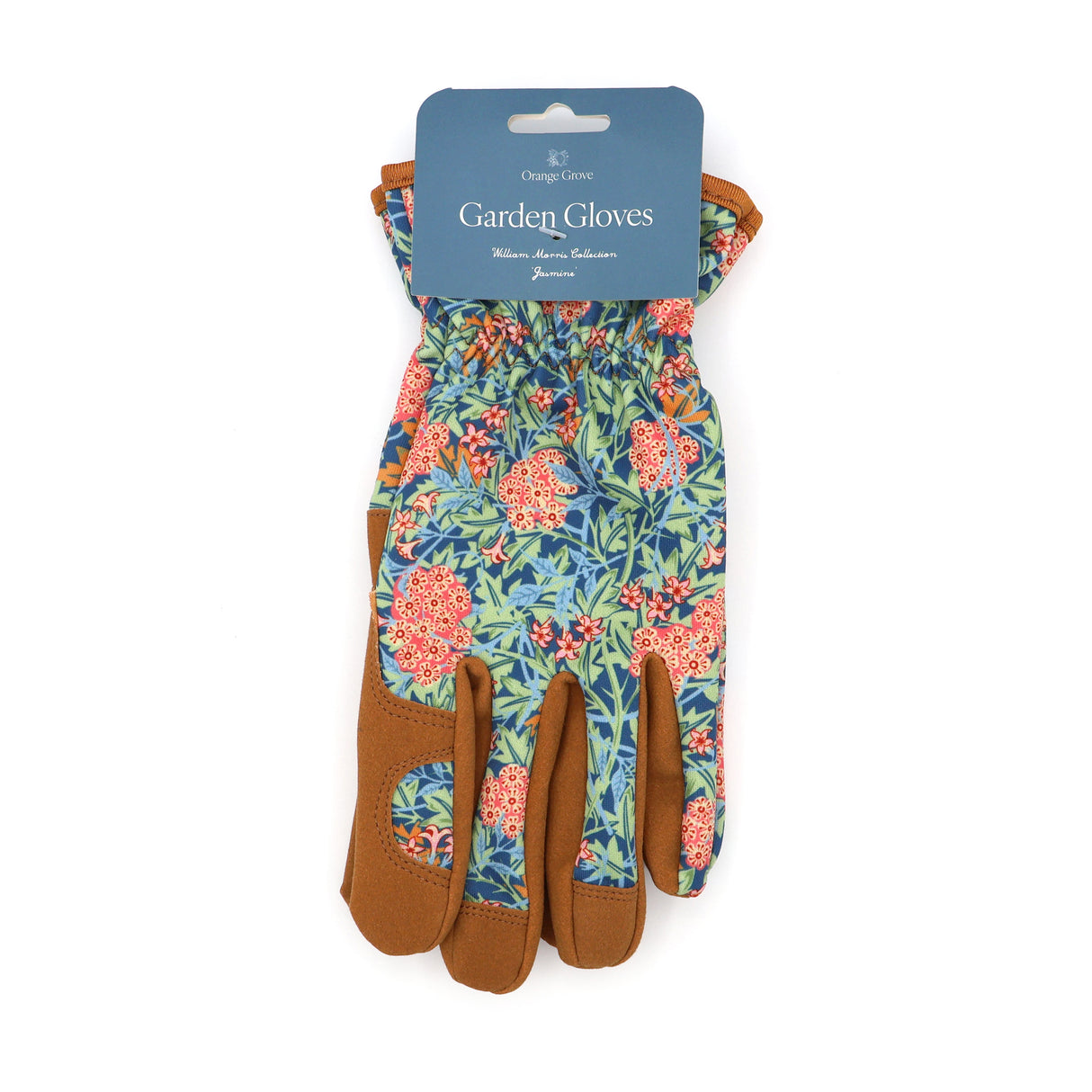 Orange Grove Outdoor Gardening Gloves - Women's One Size - William Morris Design - Padded with Elastic Cuffs