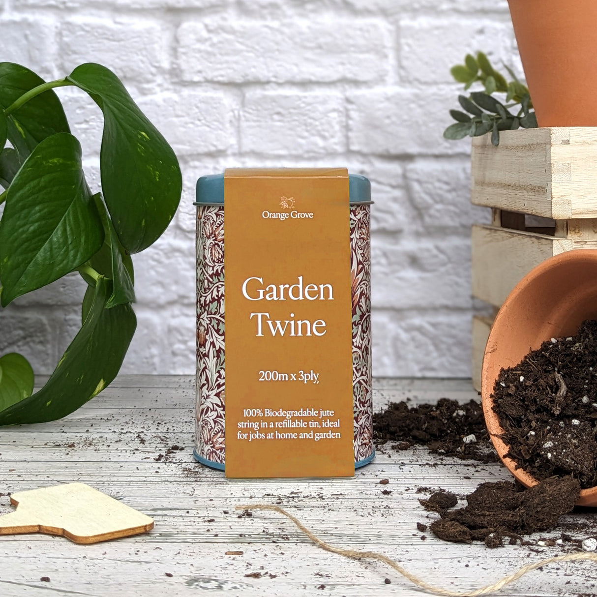 Orange Grove Garden and Household Twine in Refillable Tin – William Morris Design Tin