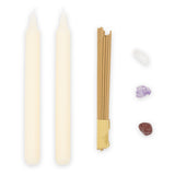 Orange Grove Health Candle, Crystal and Incense Set - Includes Two Candles and Three Crystal Stones