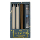 Orange Grove Wealth Candle, Crystal and Incense Set - Includes Two Candles and Three Crystal Stones