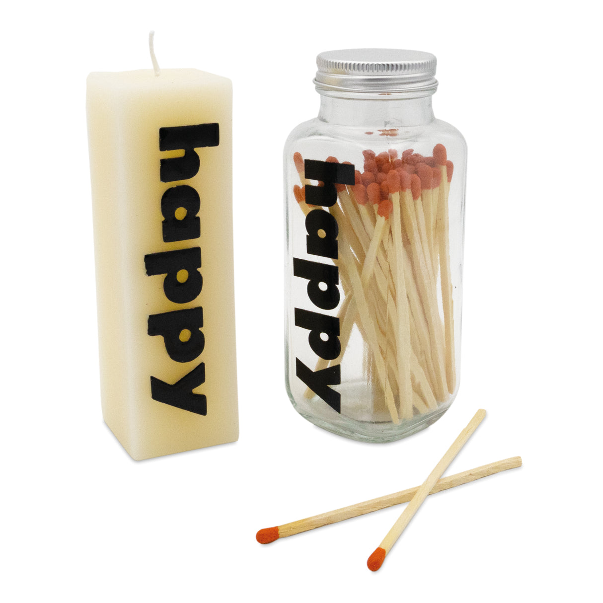 Saje Happy Candle and Matches In Glass Jar