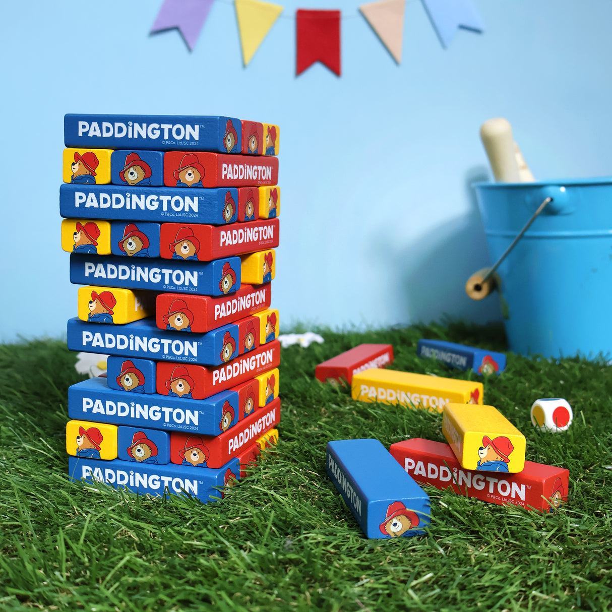 Paddington Tumble Tower Game - Wooden Set With Dice