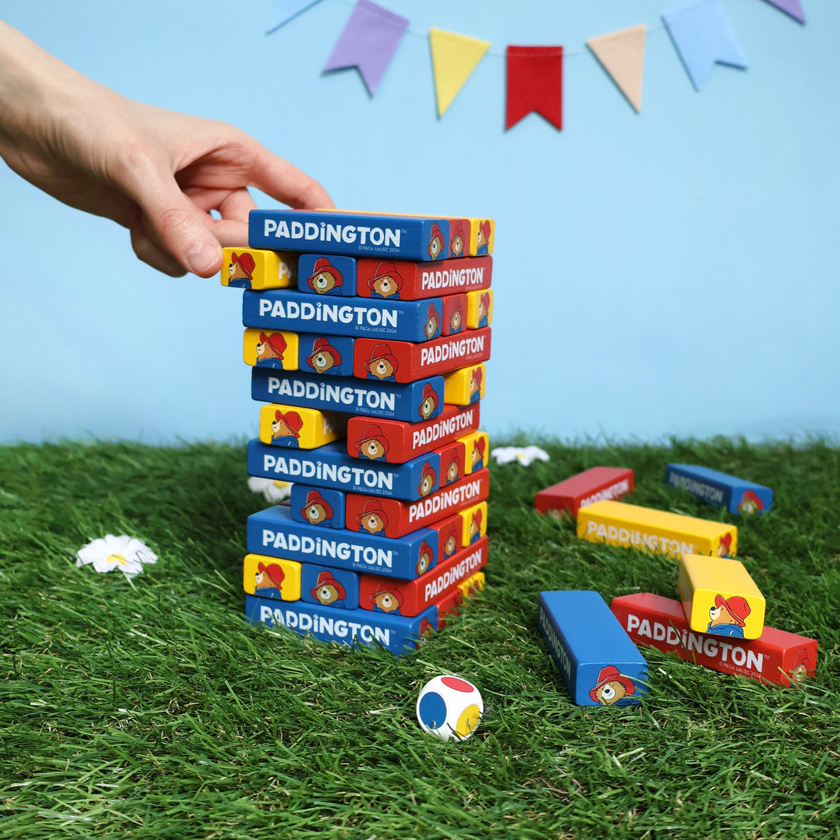 Paddington Tumble Tower Game - Wooden Set With Dice