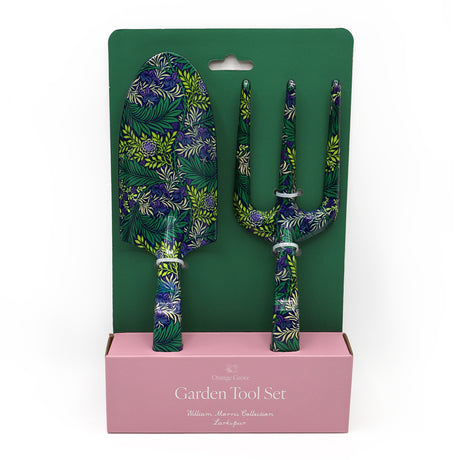 Orange Grove Fork and Trowel Garden Tool Set - William Morris Larkspur Design