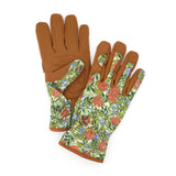 Orange Grove Outdoor Gardening Gloves - Women's One Size - William Morris Design - Padded With Elastic Cuffs