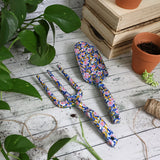 Willow and Belle Fork and Trowel Garden Tool Set - Abstract Floral Design