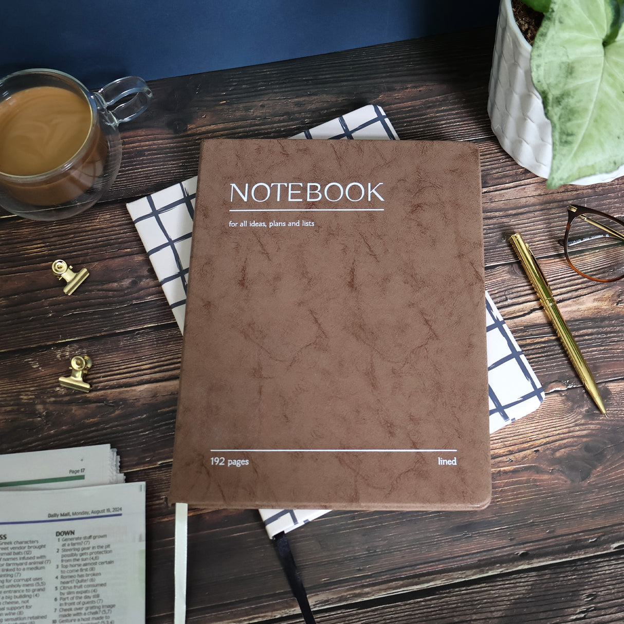 Journal Notebook - Mottled Faux Leather B5 Design