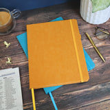 RK Journal Notebook – Faux Suede Ochre B5 Design