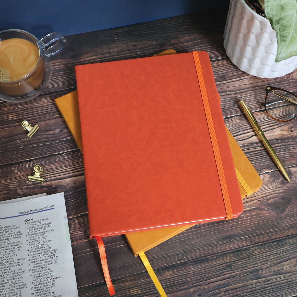 RK Journal Notebook – Faux Suede Rust Red B5 Design