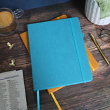 RK Journal Notebook – Faux Suede Teal B5 Design