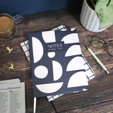 Journal Notebook – Monochrome Shapes B5 Design