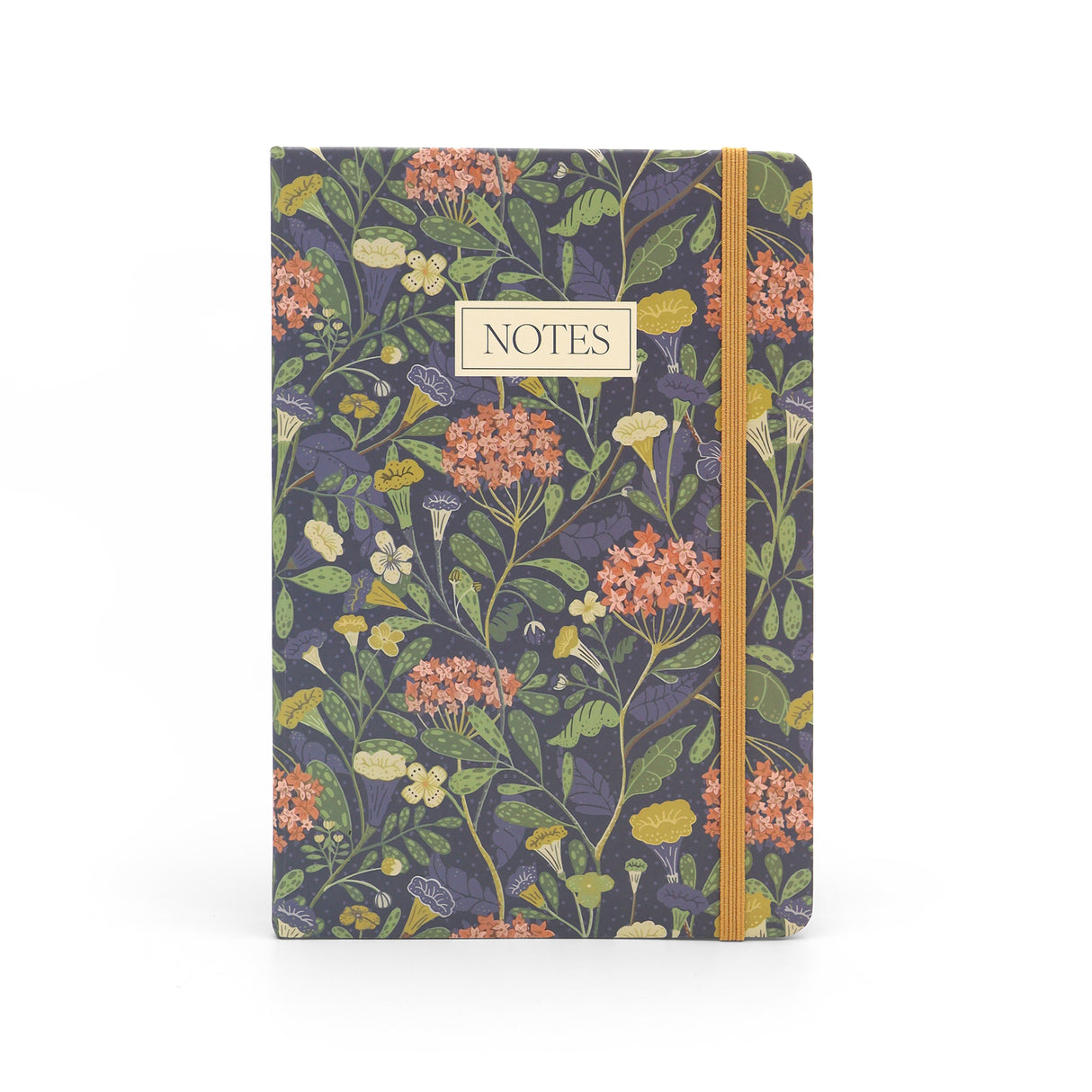 Journal Notebook – Charcoal and Ochre Florals A5 Design