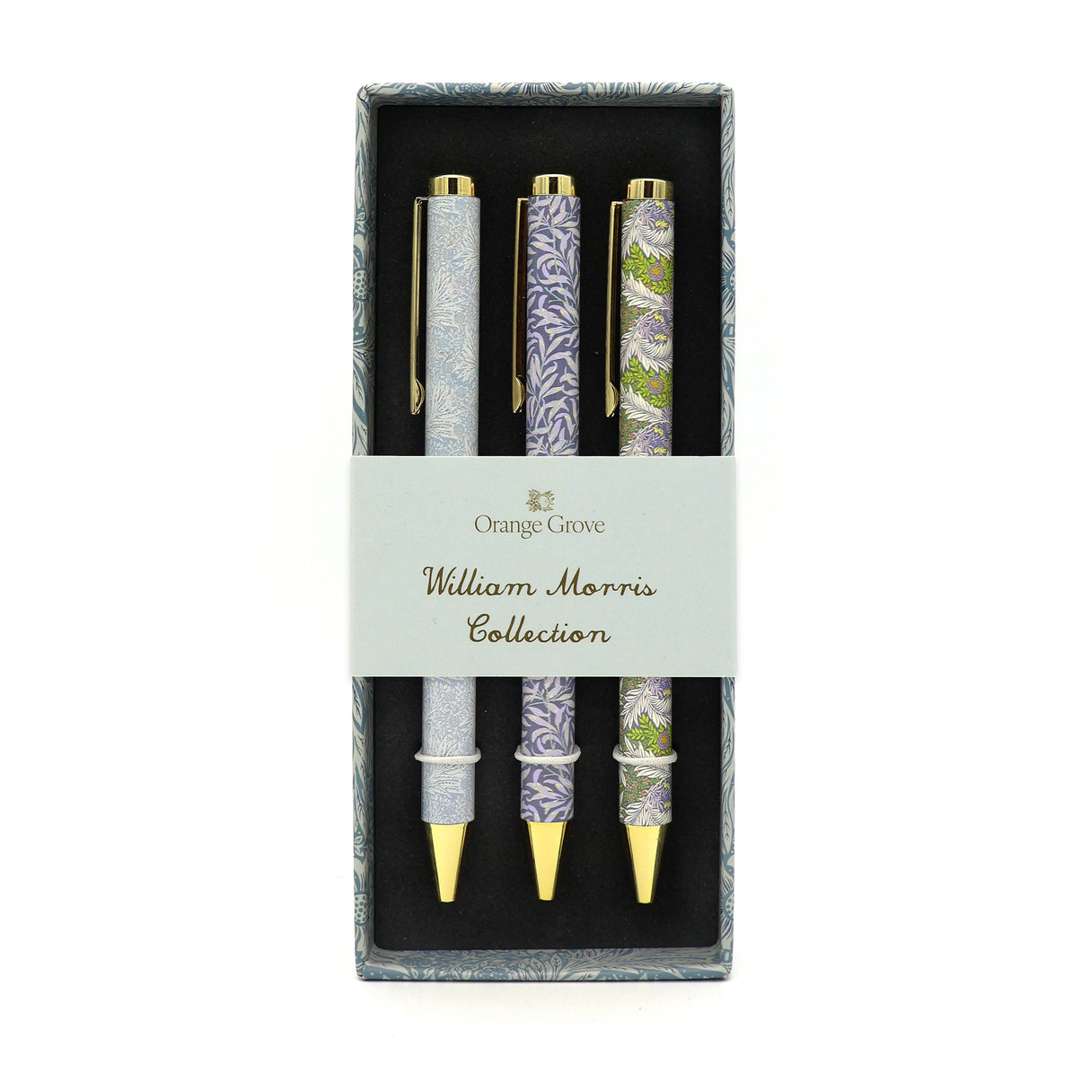 William Morris Mixed Design Ballpoint Pens in Gift Box – Set of 3 Pens