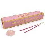 Incense and Crystal Holder Gift Set – Includes 20 Rose Incense Sticks