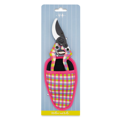 Willow and Belle Secateurs With Pouch – Pink Gingham Design