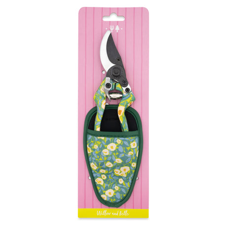 Willow and Belle Secateurs With Pouch – Abstract Floral Design