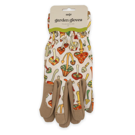 Saje Gardening Gloves - Women's One Size – Retro Mushroom Design