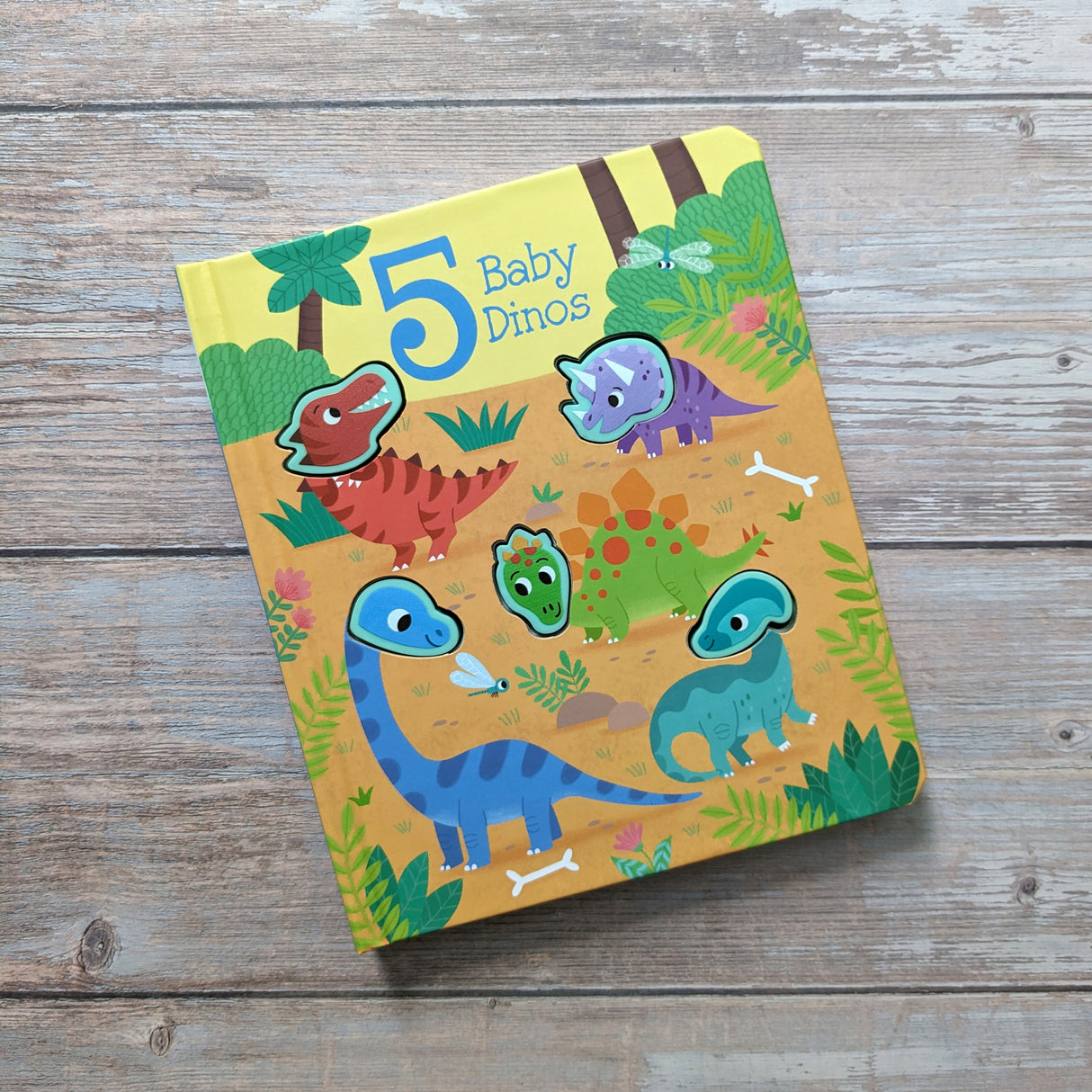 5 Baby Dinos - Children's Touch & Feel Silicone Book