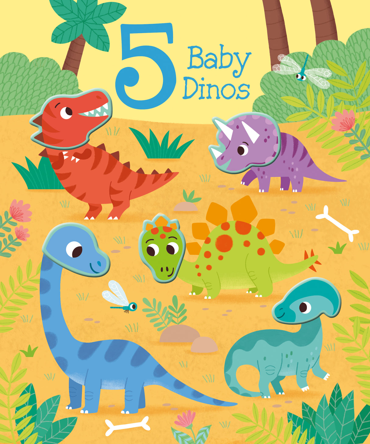 5 Baby Dinos - Children's Touch & Feel Silicone Book