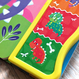 Touch and Feel Dinosaurs Silicone Sound Book - Tactile Fun For Children Aged 3 Years Upward – 5 Sound Buttons To Press And Play