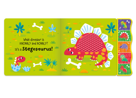 Touch and Feel Dinosaurs Silicone Sound Book - Tactile Fun For Children Aged 3 Years Upward – 5 Sound Buttons To Press And Play