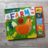 Touch and Feel On The Farm Silicone Sound Book - Tactile Fun For Children Aged 3 Years Upward – 5 Sound Buttons To Press And Play