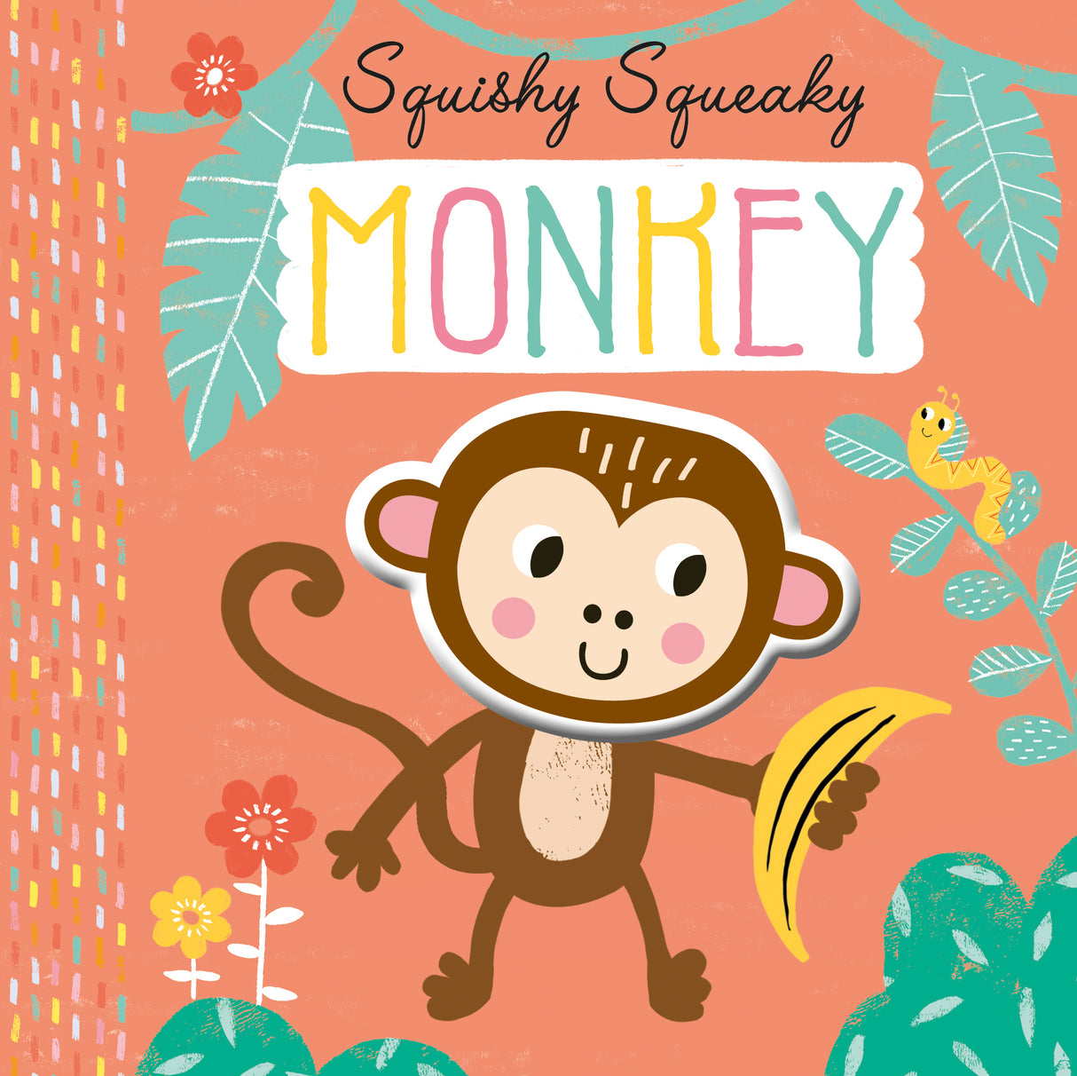 Squishy Squeaky Monkey - Children's Silicone Board Book