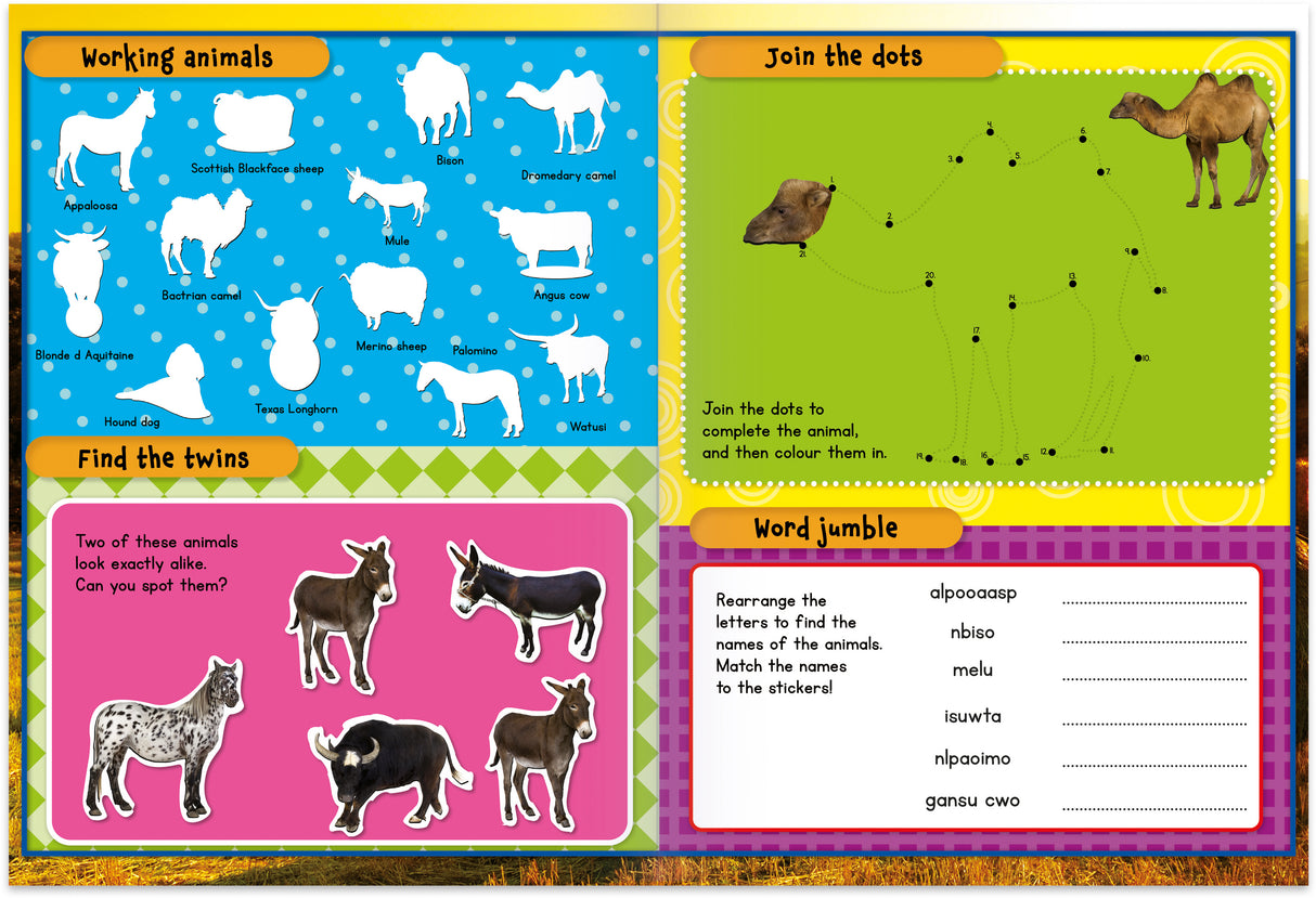 My Book Of 100 Stickers - Farm & Wild Animals