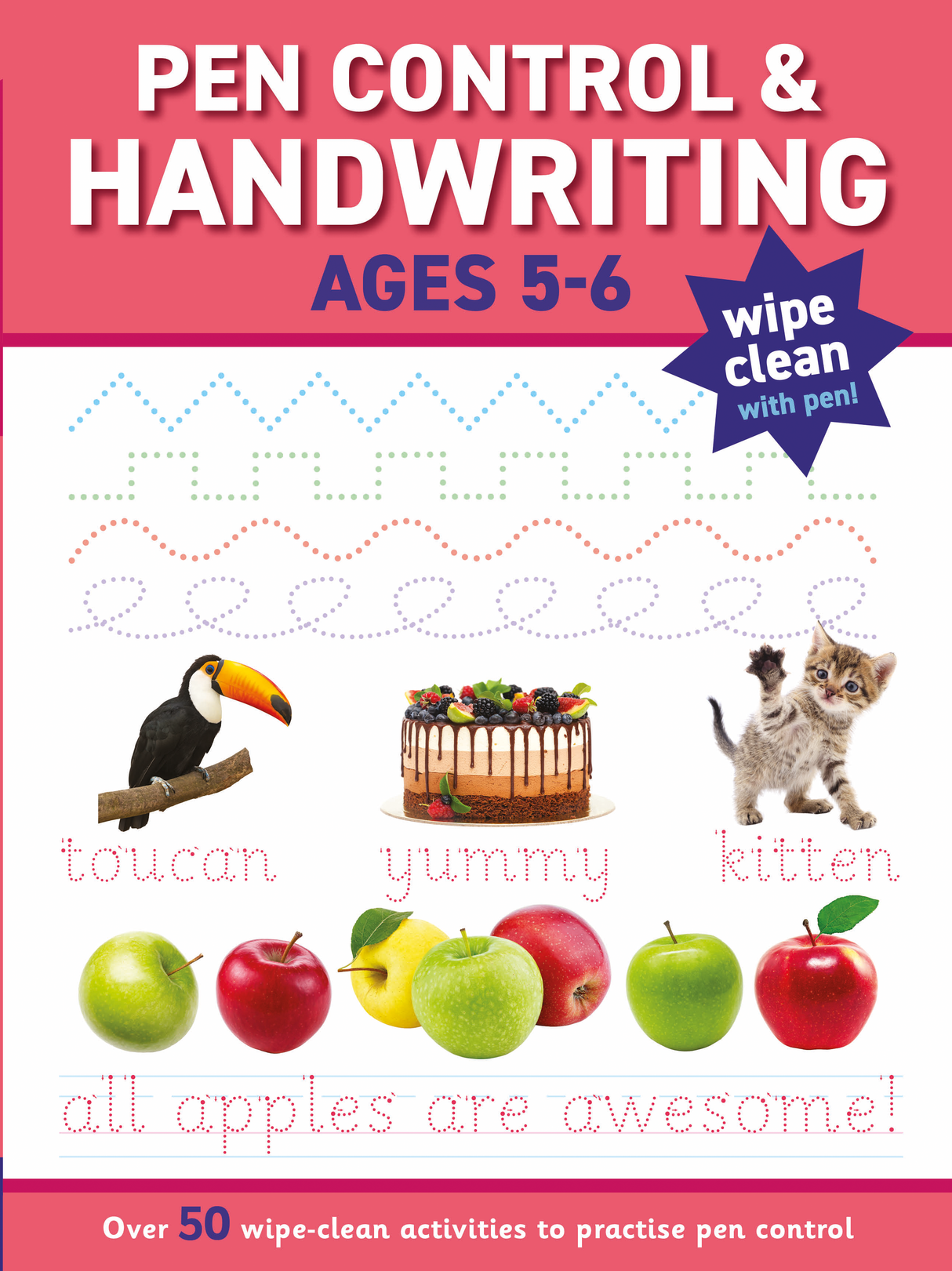 Children's Pen Control & Handwriting Wipe Clean Book & Pen Set – Ages 5 to 6 Years