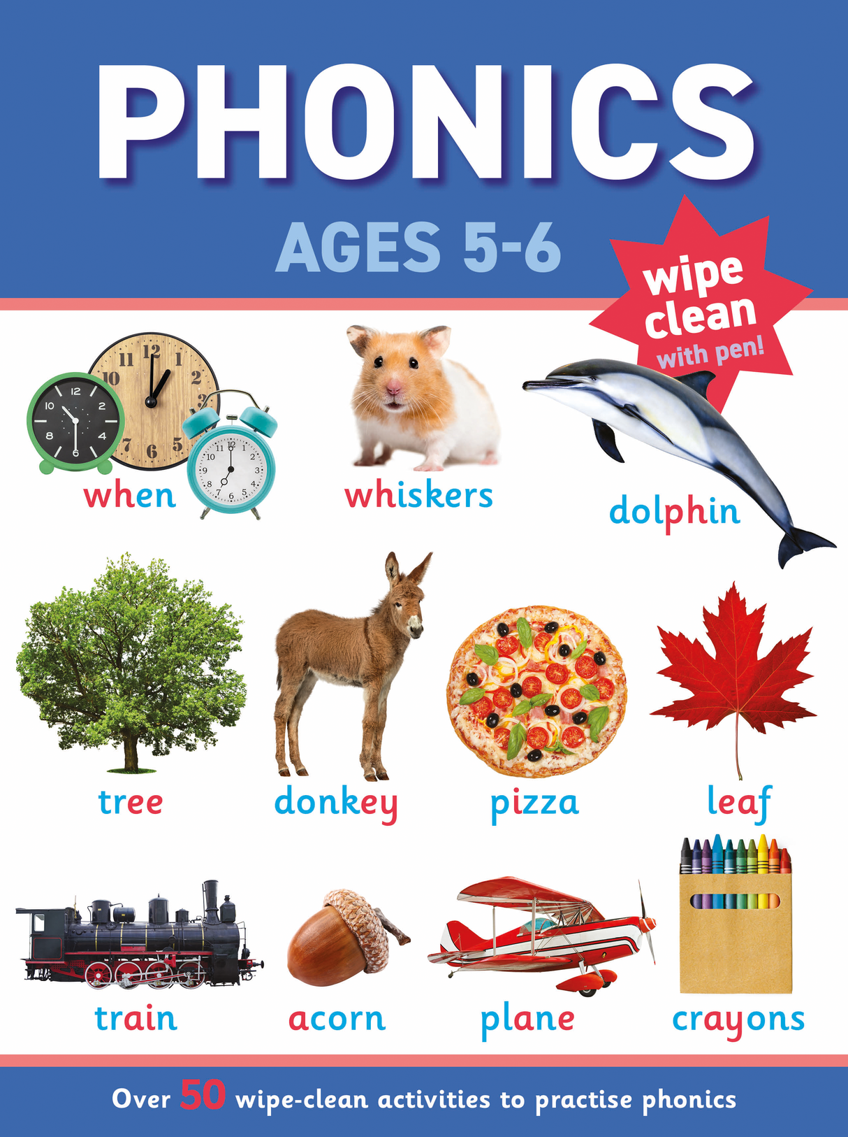 Children's Phonics Wipe Clean Book & Pen Set – Ages 5 to 6 Years